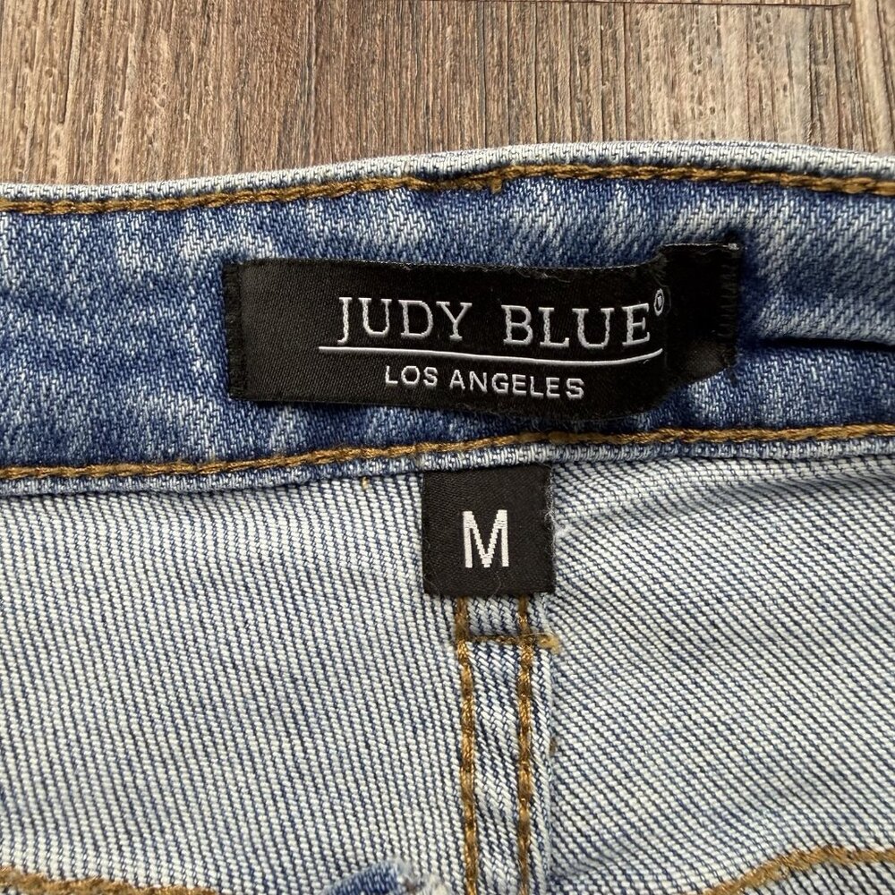 Judy Blue Jean Shorts Womens Medium Distressed Rolled Cuff JB150024 - Picture 3 of 7